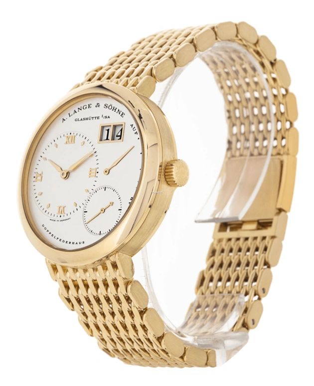A. Lange & Söhne,Lange 1 38.50mm,38.50mm,Yellow Gold,Silver,White,Handwound,Day,Power Reserve Indicator,Big Date,151,151.021