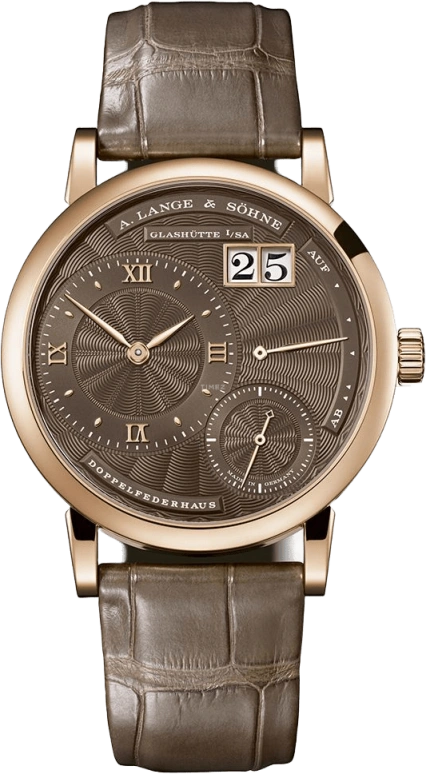A. Lange & Söhne,Lange 1 36.80mm,36.80mm,Pink Gold,Brown,Handwound,Power Reserve Indicator,Big Date,181,181.037