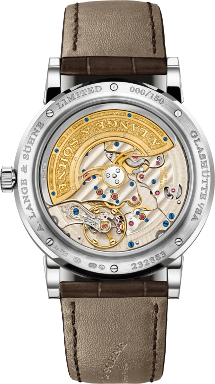 A. Lange & Söhne,Lange 1 41.90mm,41.90mm,White Gold,Salmon,Automatic,Moonphase,Perpetual Calendar,Leap Year,Month,50hours,In-house Caliber,345,345.056 E