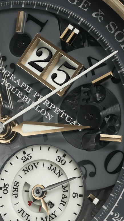A. Lange & Söhne,DATOGRAPH 41.50mm,41.50mm,Honey Gold,Grey,Handwound,Chronograph,Moonphase,Perpetual Calendar,Leap Year,50hours,In-house Caliber,740,740.055FE