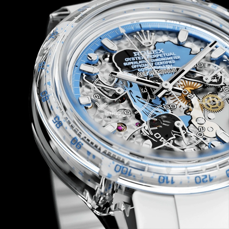 Aet Remould,Other 40x47.50mm,40x47.50mm,Sapphire,Ice Blue,Silver,Automatic,Chronograph,Round,ARGENTINA EDITION