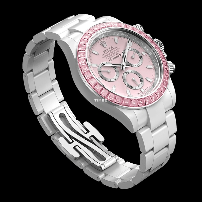 Aet Remould,Other 40x47.50mm,40x47.50mm,Ceramic,Pink,Automatic,Chronograph,Tonneau,PINK GEMSTONE CERAMIC