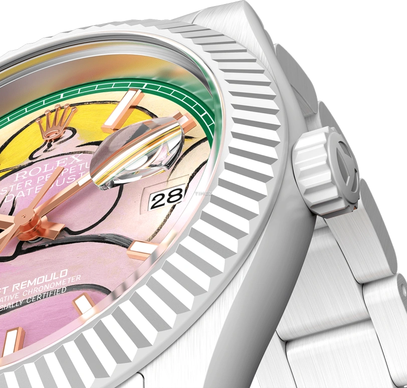 Aet Remould,Other 40x47.50mm,40x47.50mm,Ceramic,Multi-Color,Automatic,Day,Sapphire,WOMAN WITH YELLOW HAIR