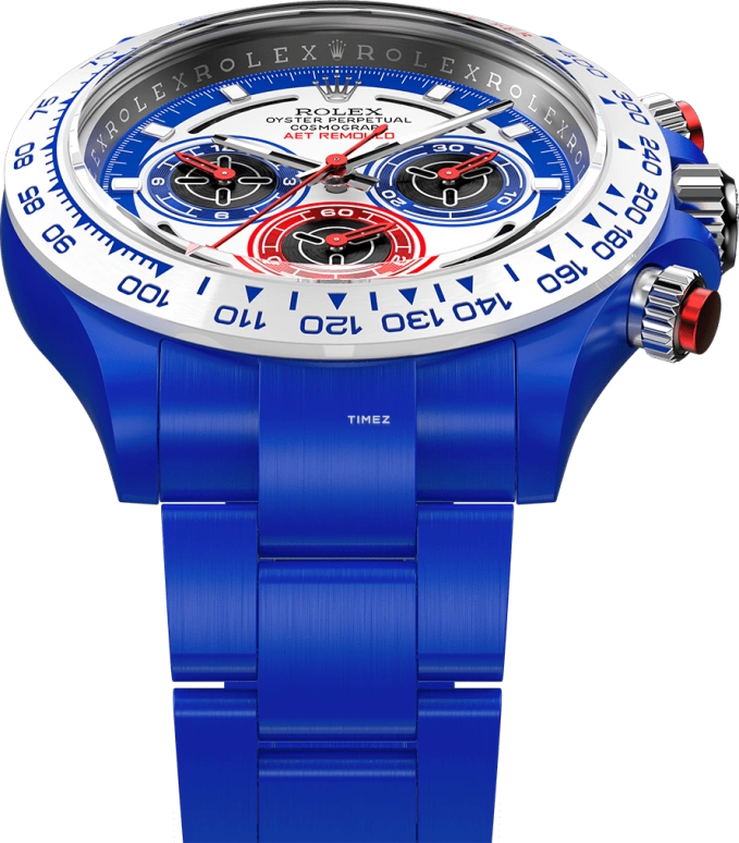 Aet Remould,Other 40x47.50mm,40x47.50mm,Ceramic,White,Blue,Automatic,Chronograph,72hours,SPEED