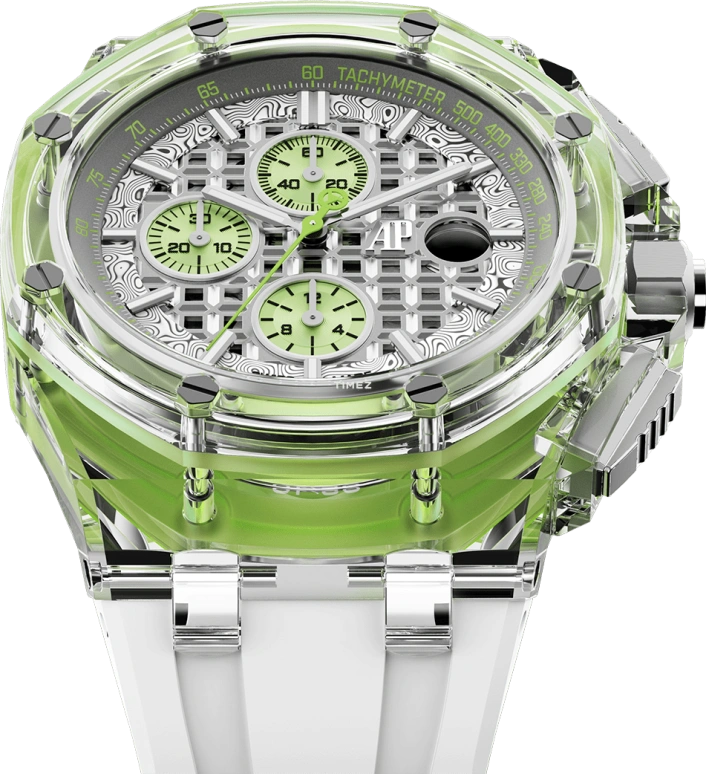 Aet Remould,Other 44mm,44mm,Sapphire,Titanium,Green,Silver,Automatic,Chronograph,Day,SOGNEFJORD WHITE