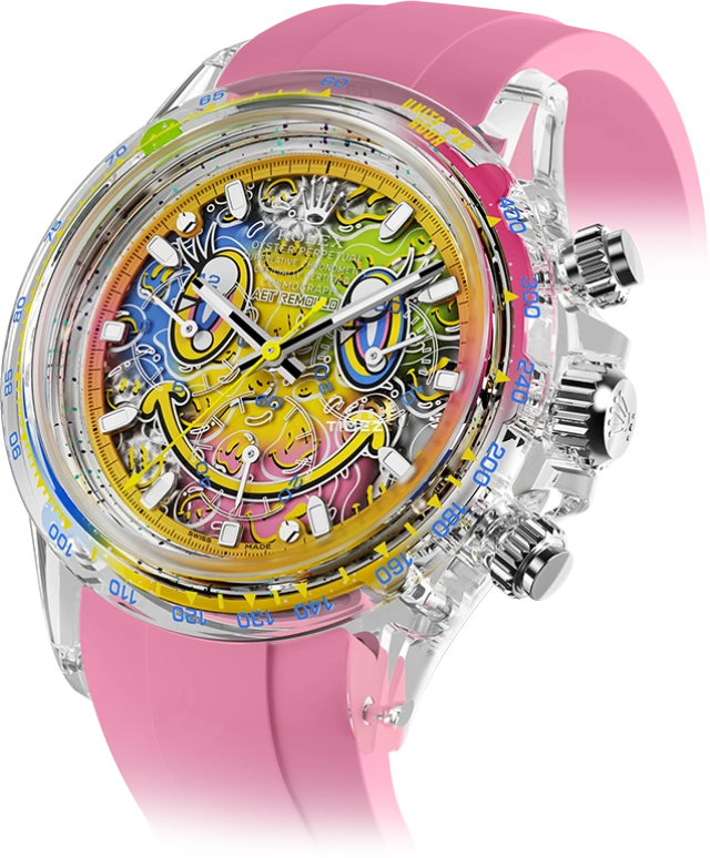 Aet Remould,Other 40x47.50mm,40x47.50mm,Sapphire,Skeleton,Multi-Color,Automatic,Chronograph,72hours,SMILE PINK