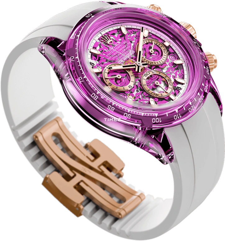 Aet Remould,Other 40x47.50mm,40x47.50mm,Sapphire,Skeleton,Rose,Automatic,Chronograph,Sapphire,Crystal Glass,COLOR LOONG 2024 EDITION ROSE