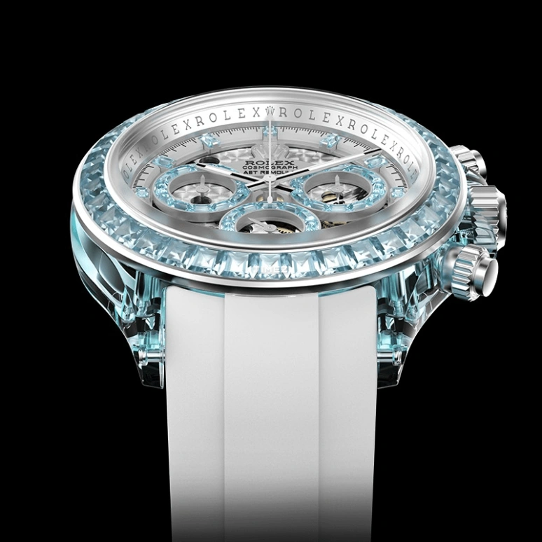 Aet Remould,Other 40mm,40mm,Sapphire,White,Automatic,Round,Silver,AZURE ELEGANCE