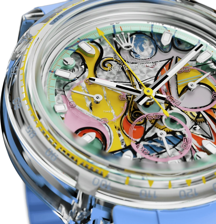 Aet Remould,Other 40x47.50mm,40x47.50mm,Sapphire,Multi-Color,Automatic,Chronograph,Sapphire,Crystal Glass,GREAT STILL LIFE ON PEDESTAL BLUE