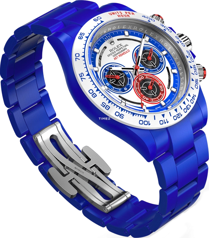 Aet Remould,Other 40x47.50mm,40x47.50mm,Ceramic,White,Blue,Automatic,Chronograph,72hours,SPEED