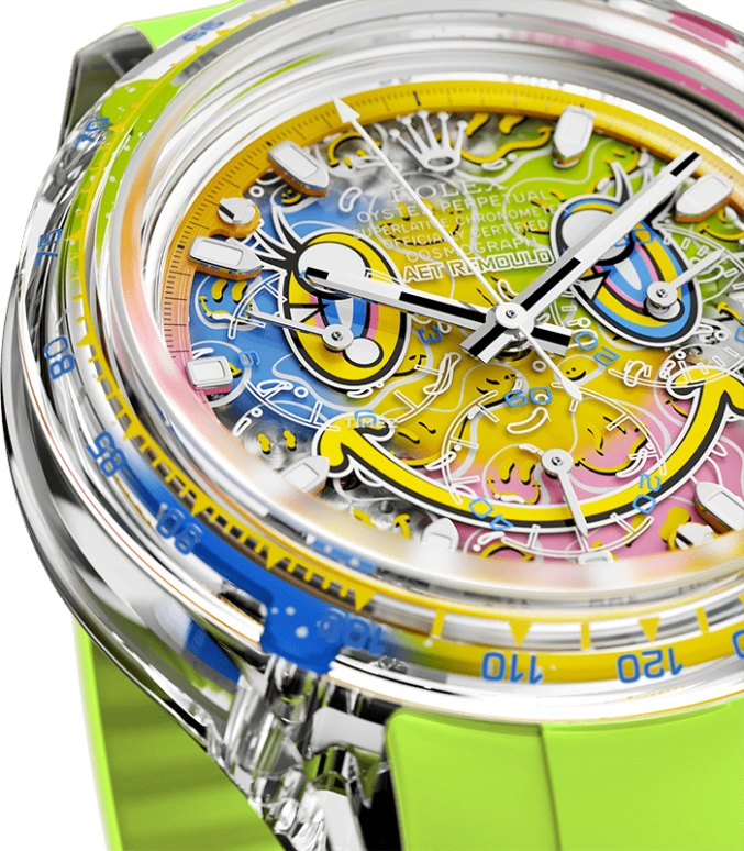 Aet Remould,Other 40x47.50mm,40x47.50mm,Sapphire,Skeleton,Multi-Color,Automatic,Chronograph,72hours,SMILE GREEN