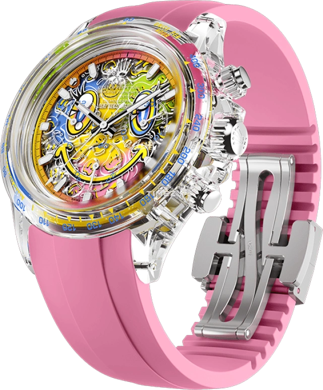 Aet Remould,Other 40x47.50mm,40x47.50mm,Sapphire,Skeleton,Multi-Color,Automatic,Chronograph,72hours,SMILE PINK