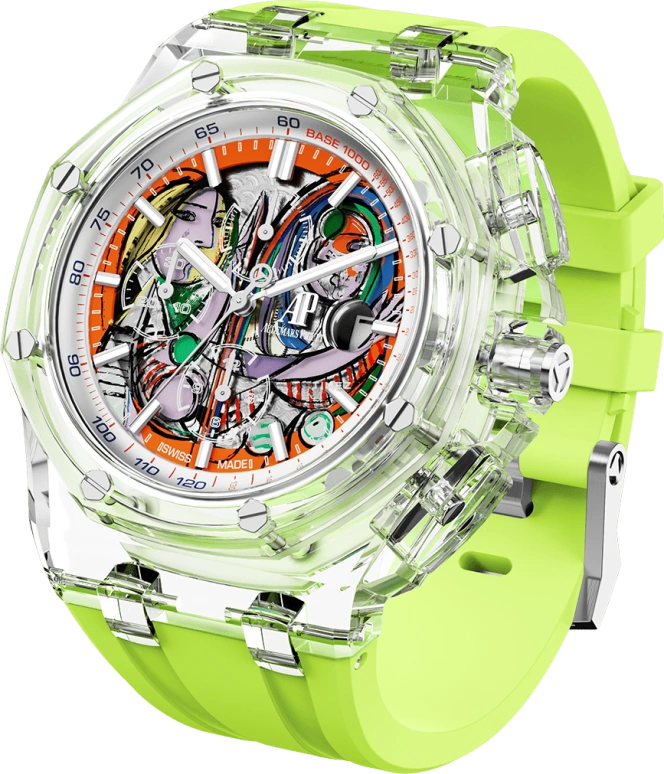 Aet Remould,Other 44mm,44mm,Sapphire,Skeleton,Multi-Color,Automatic,Chronograph,Day,GIRL BEFORE A MIRROR GREEN
