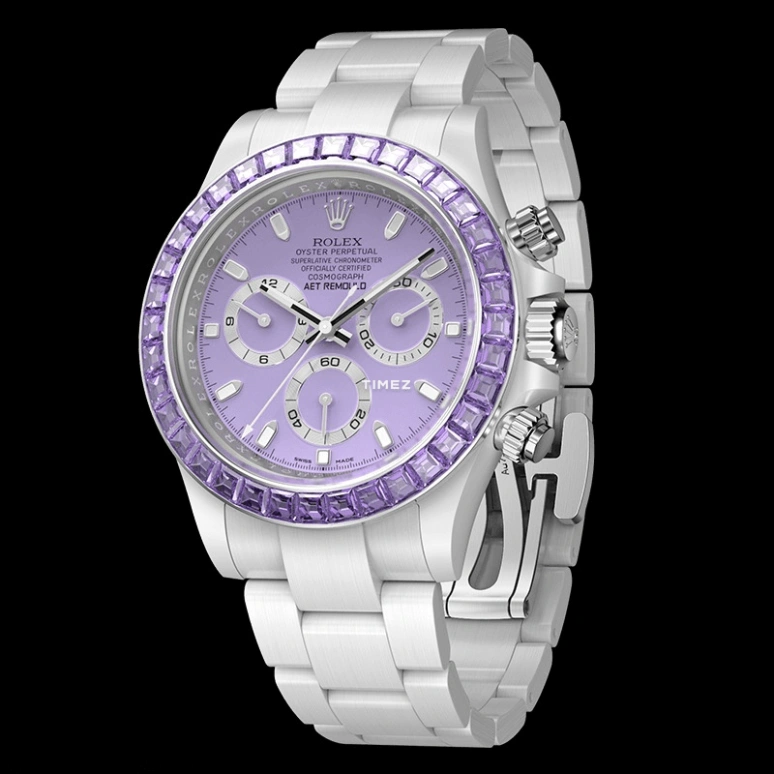 Aet Remould,Other 40x47.50mm,40x47.50mm,Ceramic,Purple,Automatic,Chronograph,Tonneau,PURPLE GEMSTONE CERAMIC