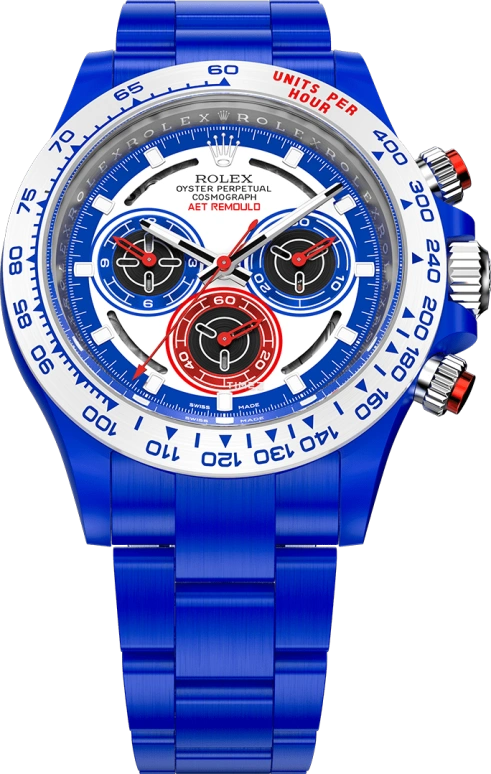 Aet Remould,Other 40x47.50mm,40x47.50mm,Ceramic,White,Blue,Automatic,Chronograph,72hours,SPEED