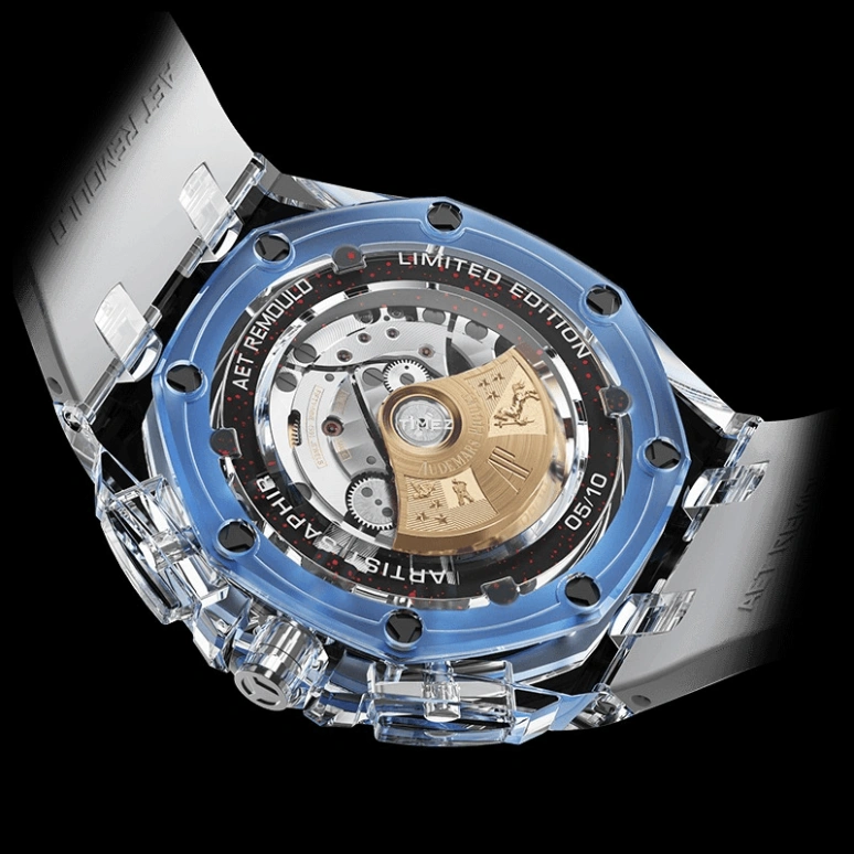 Aet Remould,Other 44mm,44mm,Sapphire,Sky Blue,Automatic,Chronograph,Day,AZURE BLUE