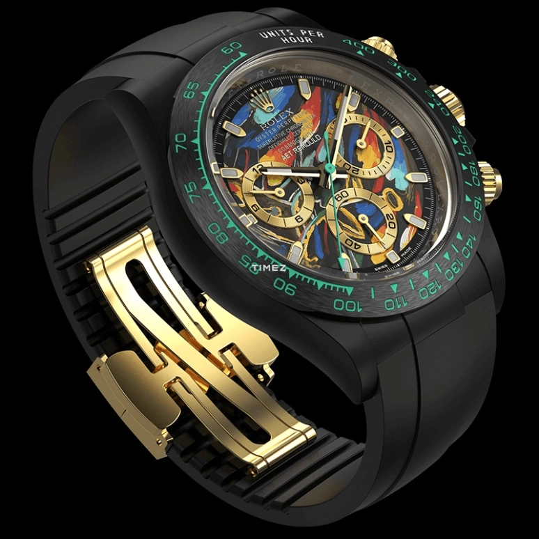 Aet Remould,Other 40x47.50mm,40x47.50mm,Ceramic,Multi-Color,Automatic,Chronograph,Round,CHARLES THE GREAT RUBBER STRAP