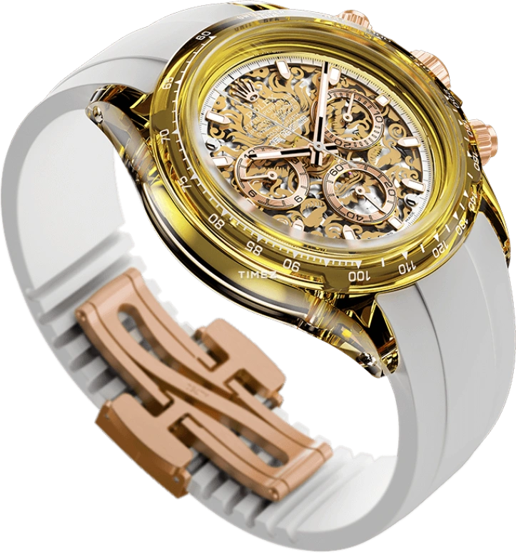 Aet Remould,Other 40x47.50mm,40x47.50mm,Sapphire,Skeleton,Yellow,Automatic,Chronograph,Round,COLOR LOONG 2024 EDITION LIGHT ORANGE