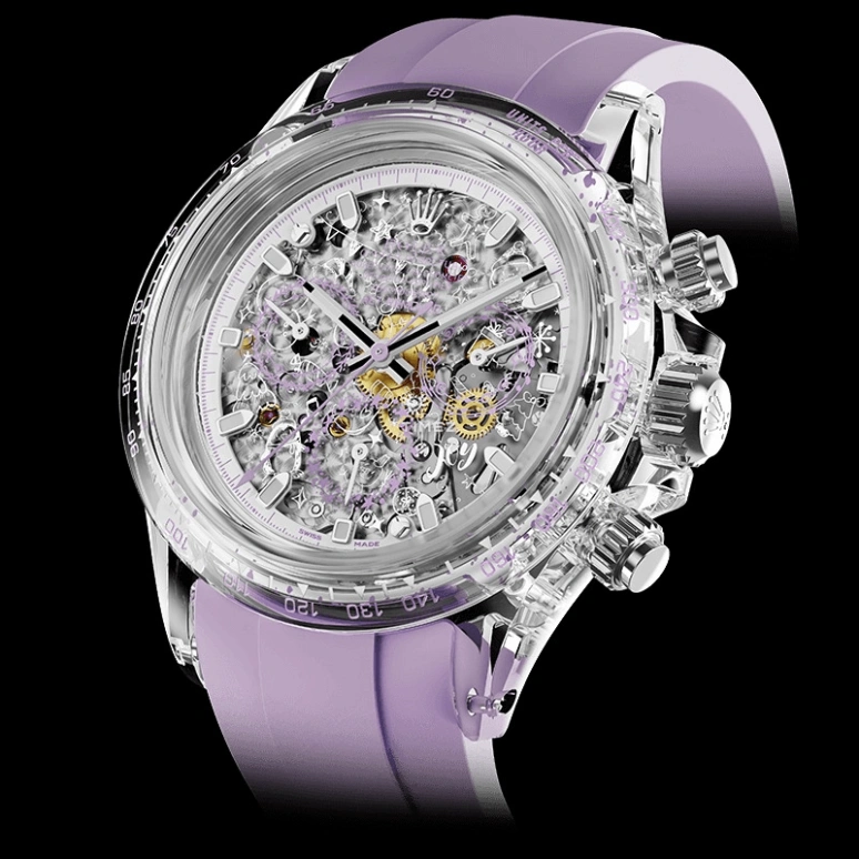 Aet Remould,Other 40x47.50mm,40x47.50mm,Sapphire,Purple,Skeleton,Automatic,Chronograph,Round,JOY S CHRISTMAS