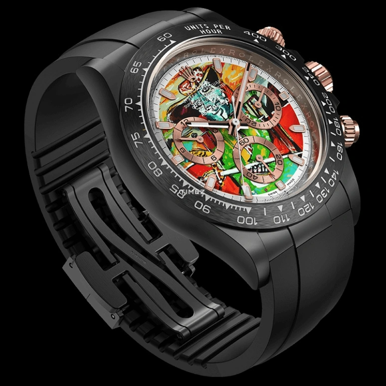 Aet Remould,Other 40x47.50mm,40x47.50mm,Ceramic,Multi-Color,Automatic,Chronograph,Round,THE INJURED BULLFIGHTER RUBBER STRAP