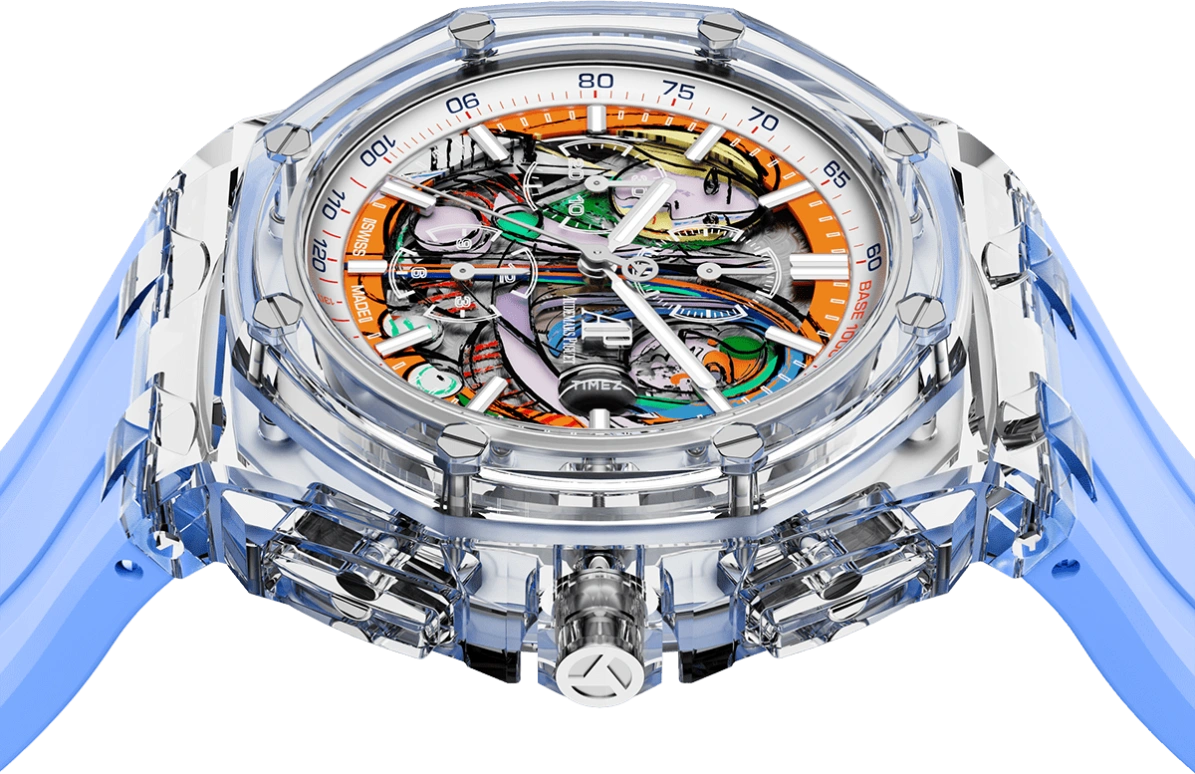 Aet Remould,Other 44mm,44mm,Sapphire,Skeleton,Multi-Color,Automatic,Chronograph,Day,GIRL BEFORE A MIRROR BLUE