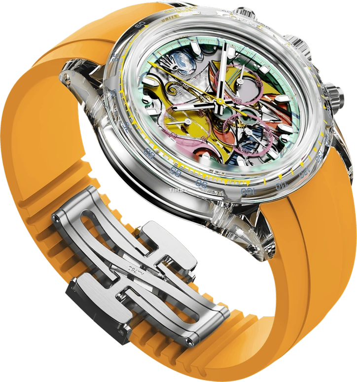 Aet Remould,Other 40x47.50mm,40x47.50mm,Sapphire,Multi-Color,Automatic,Chronograph,Sapphire,Crystal Glass,GREAT STILL LIFE ON PEDESTAL ORANGE