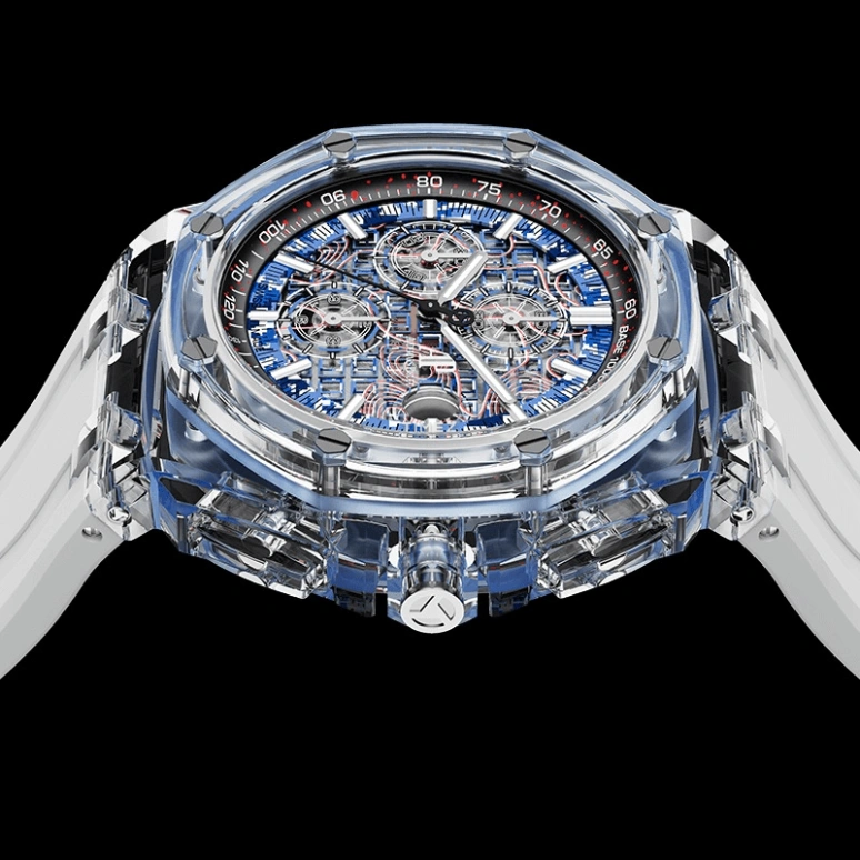 Aet Remould,Other 44mm,44mm,Sapphire,Sky Blue,Automatic,Chronograph,Day,AZURE BLUE
