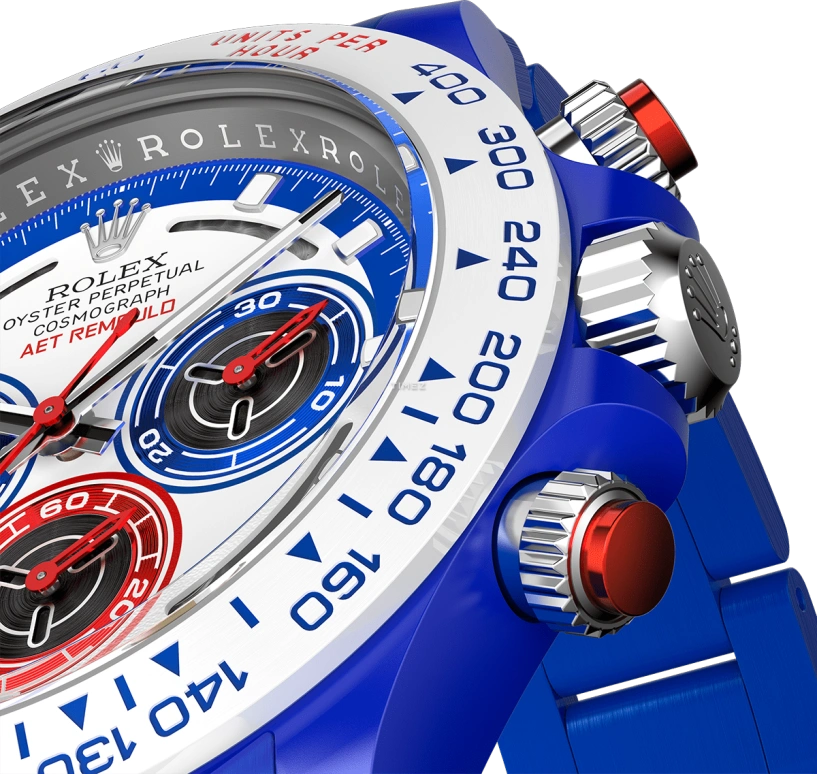 Aet Remould,Other 40x47.50mm,40x47.50mm,Ceramic,White,Blue,Automatic,Chronograph,72hours,SPEED