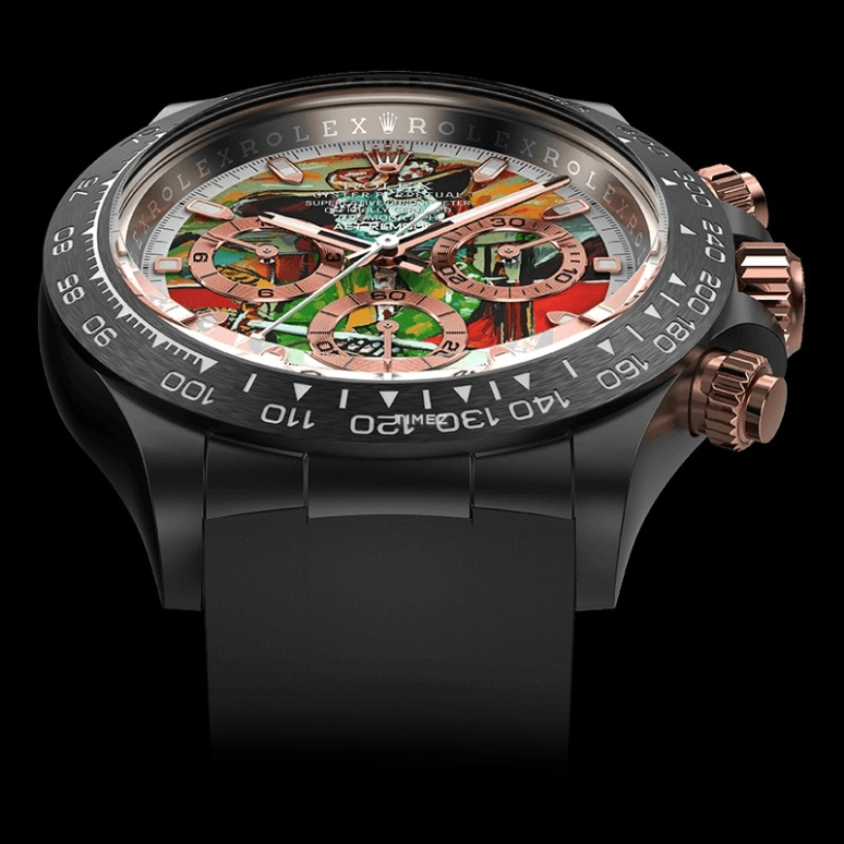 Aet Remould,Other 40x47.50mm,40x47.50mm,Ceramic,Multi-Color,Automatic,Chronograph,Round,THE INJURED BULLFIGHTER RUBBER STRAP