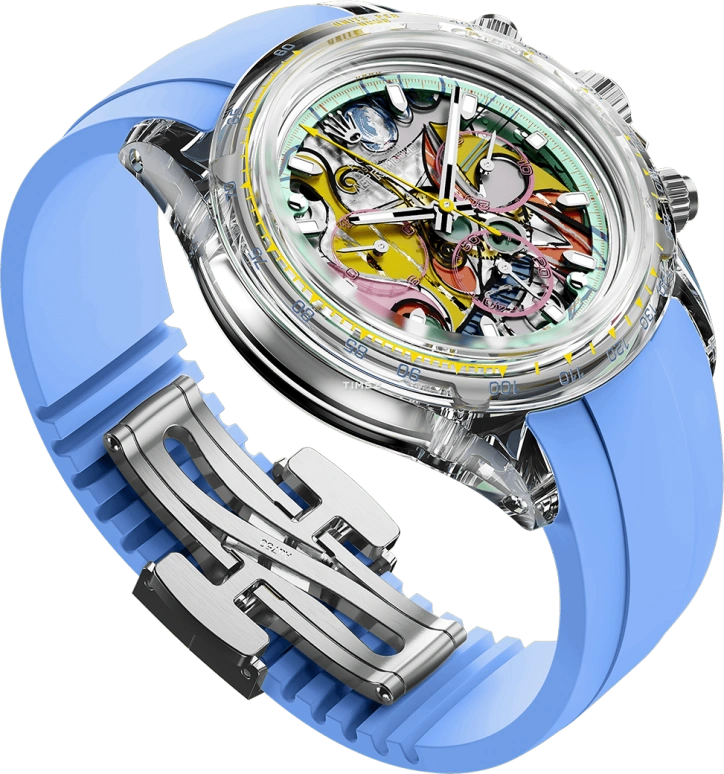 Aet Remould,Other 40x47.50mm,40x47.50mm,Sapphire,Multi-Color,Automatic,Chronograph,Sapphire,Crystal Glass,GREAT STILL LIFE ON PEDESTAL BLUE
