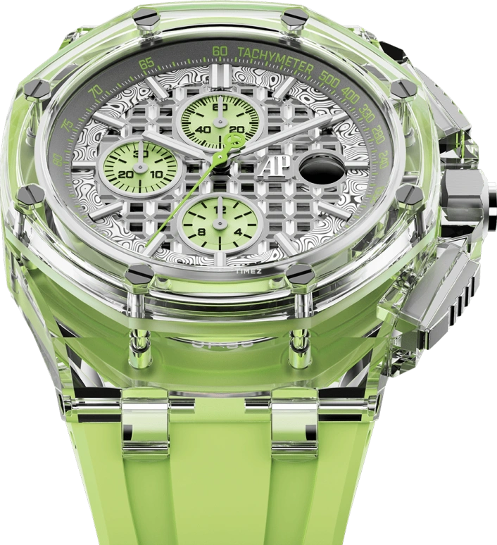 Aet Remould,Other 44mm,44mm,Sapphire,Titanium,Silver,Green,Automatic,Chronograph,Day,SOGNEFJORD GREEN