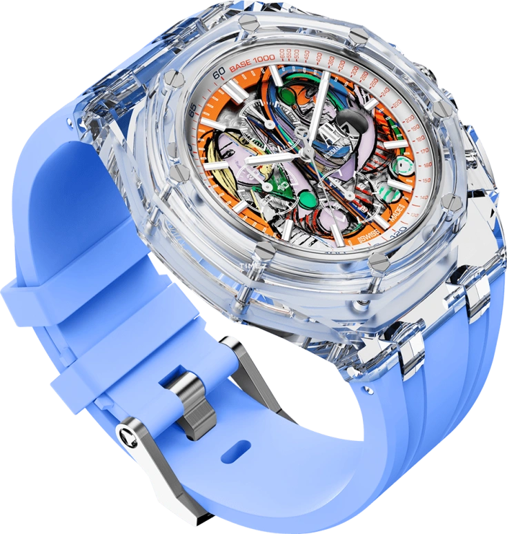 Aet Remould,Other 44mm,44mm,Sapphire,Skeleton,Multi-Color,Automatic,Chronograph,Day,GIRL BEFORE A MIRROR BLUE
