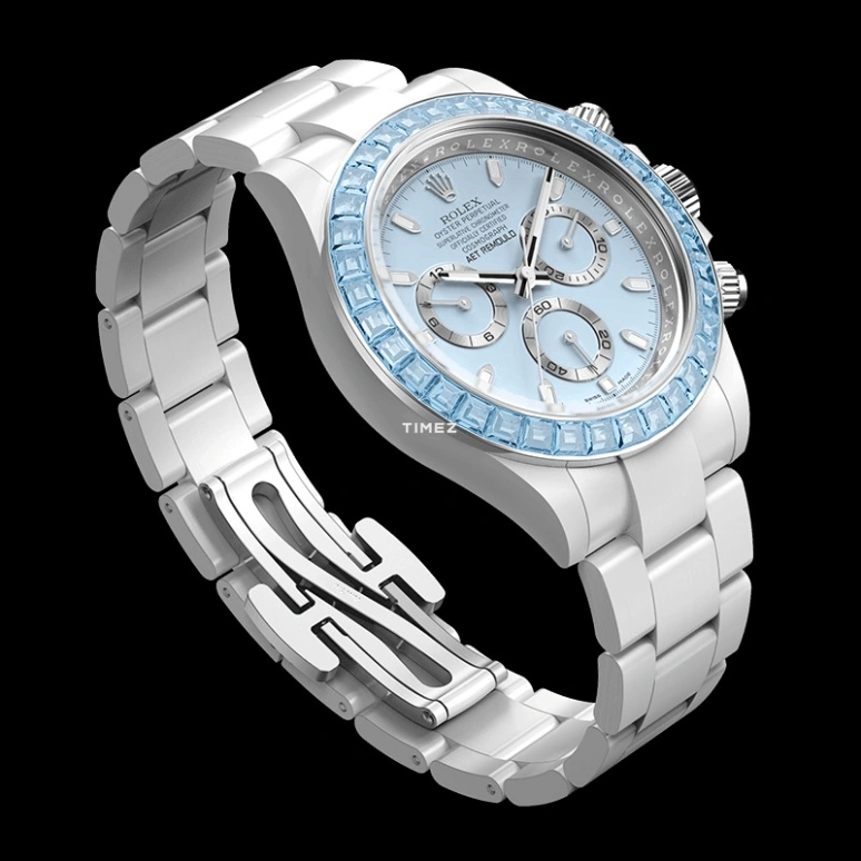 Aet Remould,Other 40x47.50mm,40x47.50mm,Ceramic,Ice Blue,Automatic,Chronograph,Round,BLUE GEMSTONE CERAMIC
