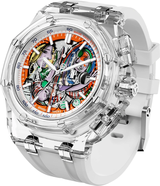 Aet Remould,Other 44mm,44mm,Sapphire,Skeleton,Multi-Color,Automatic,Chronograph,Day,GIRL BEFORE A MIRROR WHITE