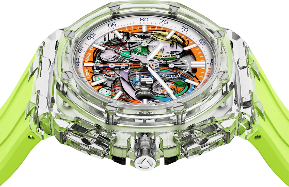 Aet Remould,Other 44mm,44mm,Sapphire,Skeleton,Multi-Color,Automatic,Chronograph,Day,GIRL BEFORE A MIRROR GREEN
