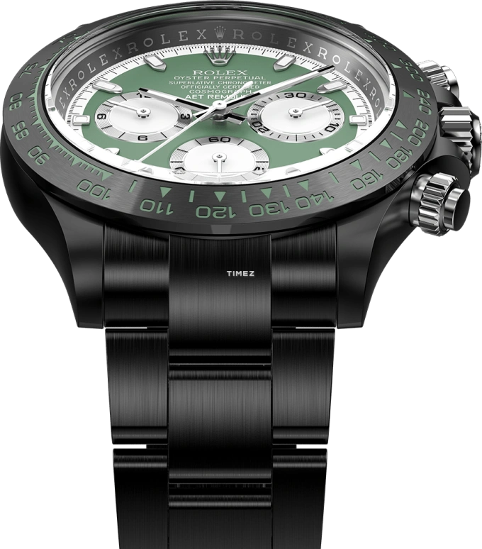 Aet Remould,Other 47.50x40mm,47.50x40mm,Ceramic,Green,Automatic,Chronograph,72hours,KASHMIR GREEN BLACK CERAMIC