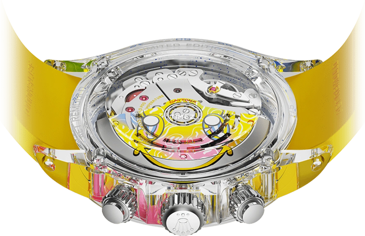 Aet Remould,Other 40x47.50mm,40x47.50mm,Sapphire,Skeleton,Multi-Color,Automatic,Chronograph,72hours,SMILE YELLOW