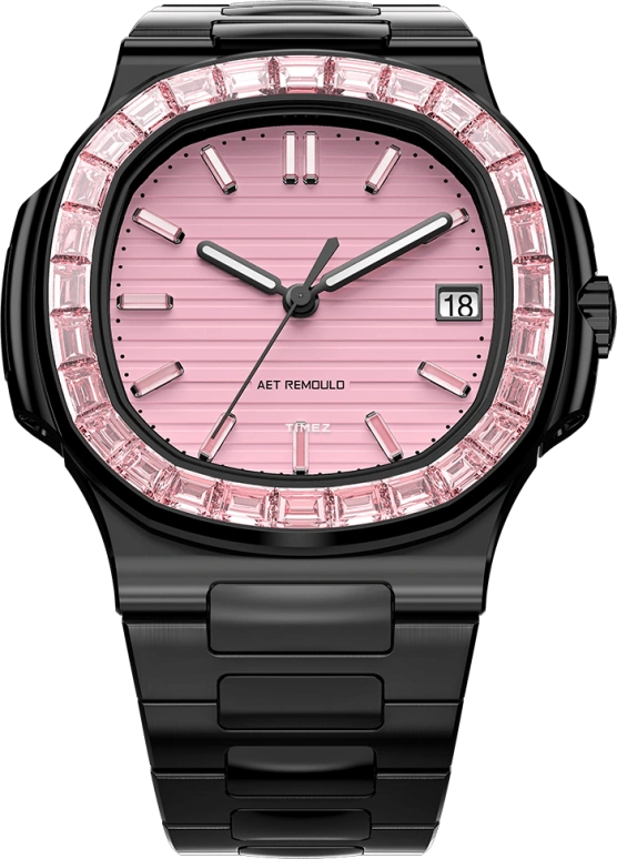 Aet Remould,Other 41mm,41mm,Ceramic,Pink,Automatic,Day,45hours,ROSEFLARE