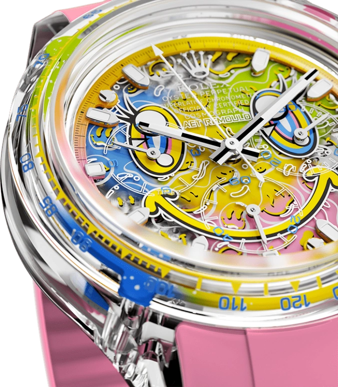 Aet Remould,Other 40x47.50mm,40x47.50mm,Sapphire,Skeleton,Multi-Color,Automatic,Chronograph,72hours,SMILE PINK
