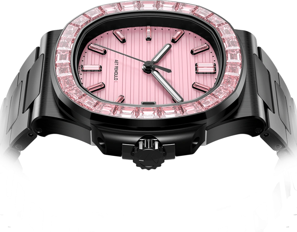 Aet Remould,Other 41mm,41mm,Ceramic,Pink,Automatic,Day,45hours,ROSEFLARE