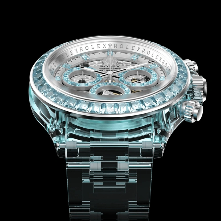 Aet Remould,Other 40mm,40mm,Sapphire,White,Automatic,Round,Silver,AZURE ELEGANCE
