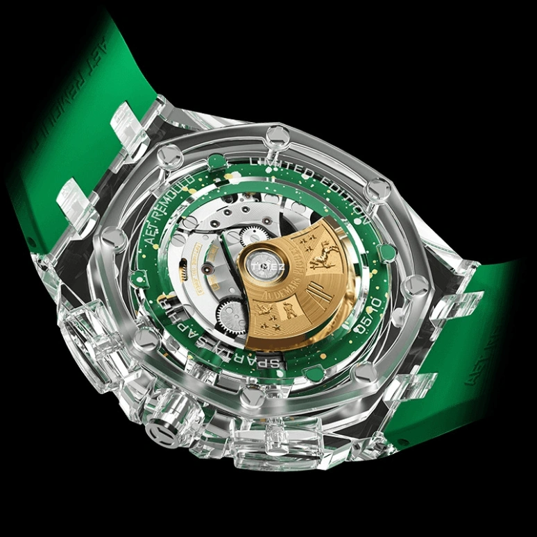 Aet Remould,Other 44mm,44mm,Sapphire,Yellow,Green,Automatic,Chronograph,Day,CHAMELEON