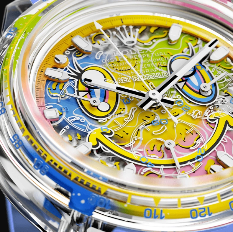 Aet Remould,Other 40x47.50mm,40x47.50mm,Sapphire,Skeleton,Multi-Color,Automatic,Chronograph,72hours,SMILE BLUE