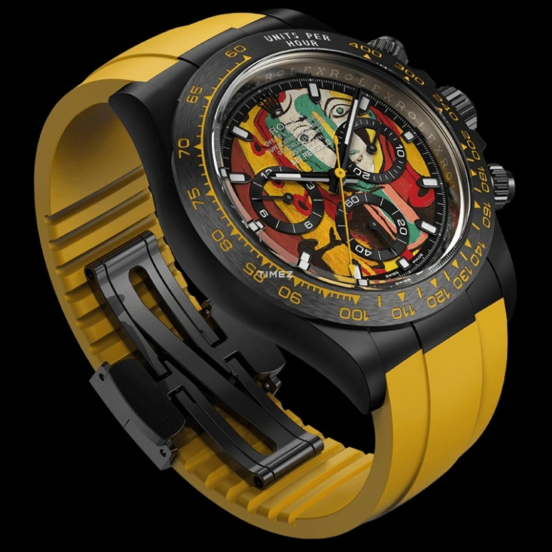 Aet Remould,Other 40x47.50mm,40x47.50mm,Ceramic,Multi-Color,Automatic,Chronograph,Round,YOUNG LADY RUBBER STRAP