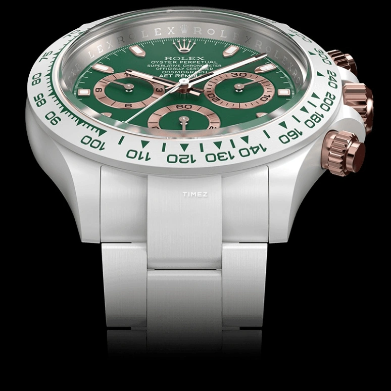 Aet Remould,Other 40x47.50mm,40x47.50mm,Ceramic,Green,Automatic,Chronograph,Tonneau,BRITISH RACING GREEN
