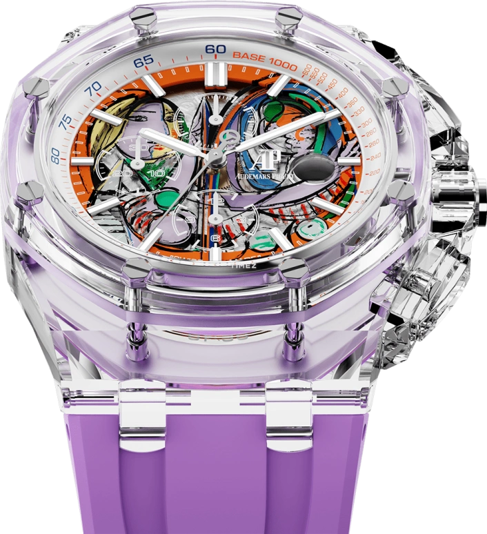 Aet Remould,Other 44mm,44mm,Sapphire,Skeleton,Multi-Color,Automatic,Chronograph,Day,GIRL BEFORE A MIRROR PURPLE