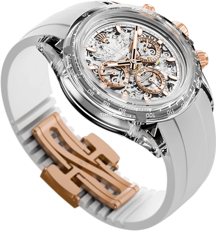 Aet Remould,Other 40x47.50mm,40x47.50mm,Sapphire,Skeleton,Grey,Automatic,Chronograph,Sapphire,Crystal Glass,LOONG 2024 EDITION