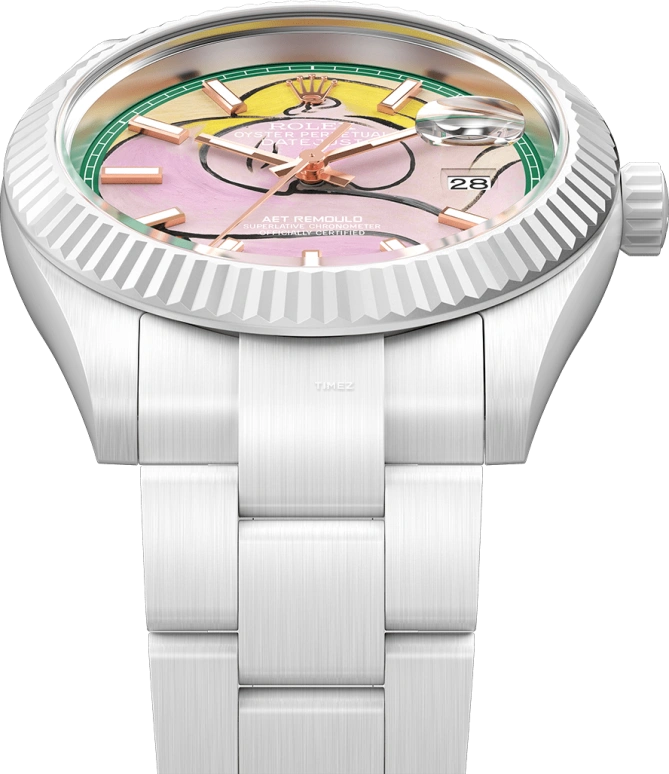 Aet Remould,Other 40x47.50mm,40x47.50mm,Ceramic,Multi-Color,Automatic,Day,Sapphire,WOMAN WITH YELLOW HAIR