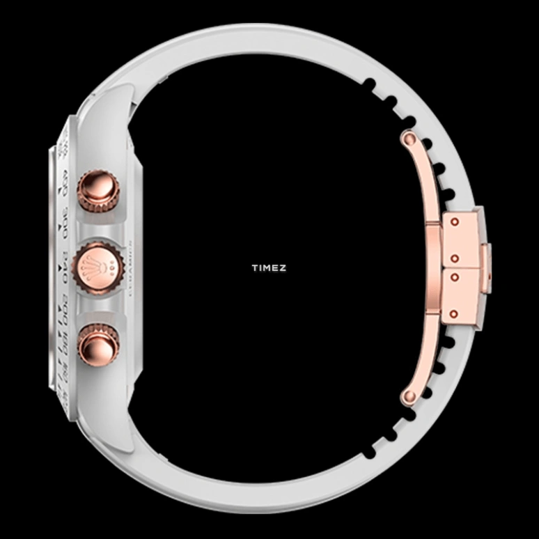 Aet Remould,Other 40x47.50mm,40x47.50mm,Ceramic,White,Automatic,Chronograph,Round,PLATINUM,PLATINUM-COLORED CLASSIC RUBBER STRAP