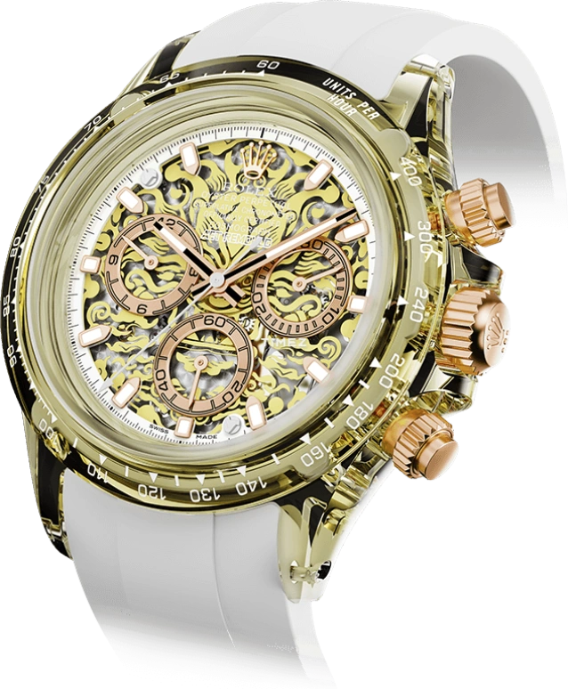 Aet Remould,Other 40x47.50mm,40x47.50mm,Sapphire,Skeleton,Yellow,Automatic,Chronograph,COLOR LOONG 2024 EDITION OLIVE YELLOW
